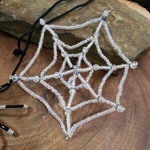 Hand Crafted Beaded Spider Web Ornament